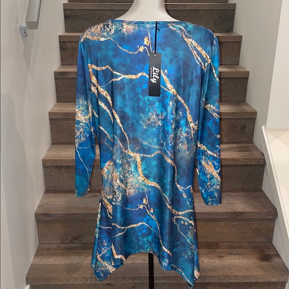 Blue Abstract Women's Top - Picture 4 of 5